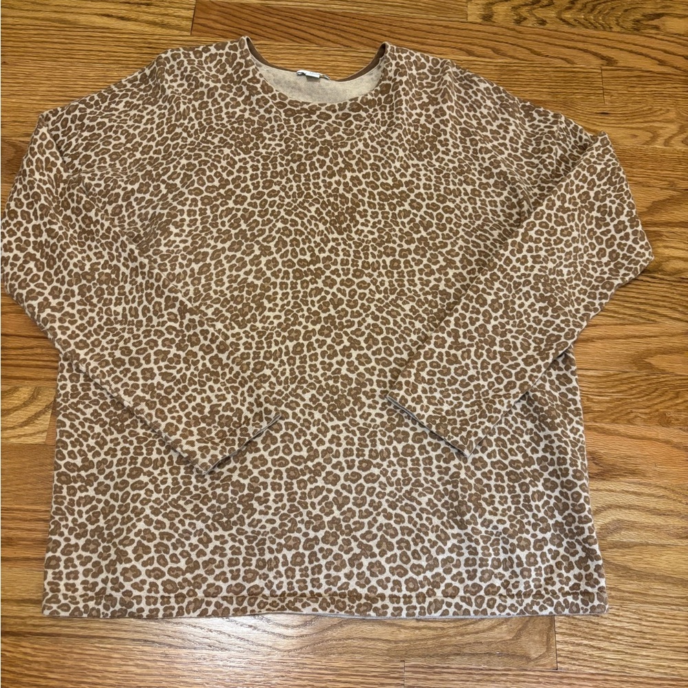 J. Jill Brown leopard sweater